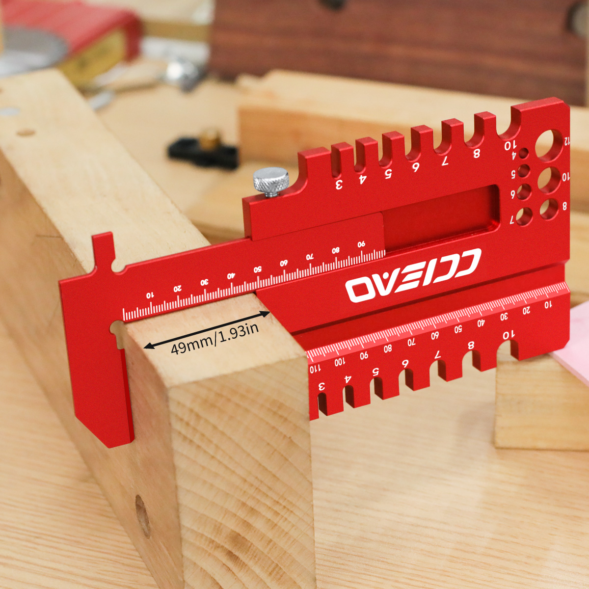 Workshop Measuring Tools - Woodworking Multi-Function Measuring Ruler, Aluminum Alloy