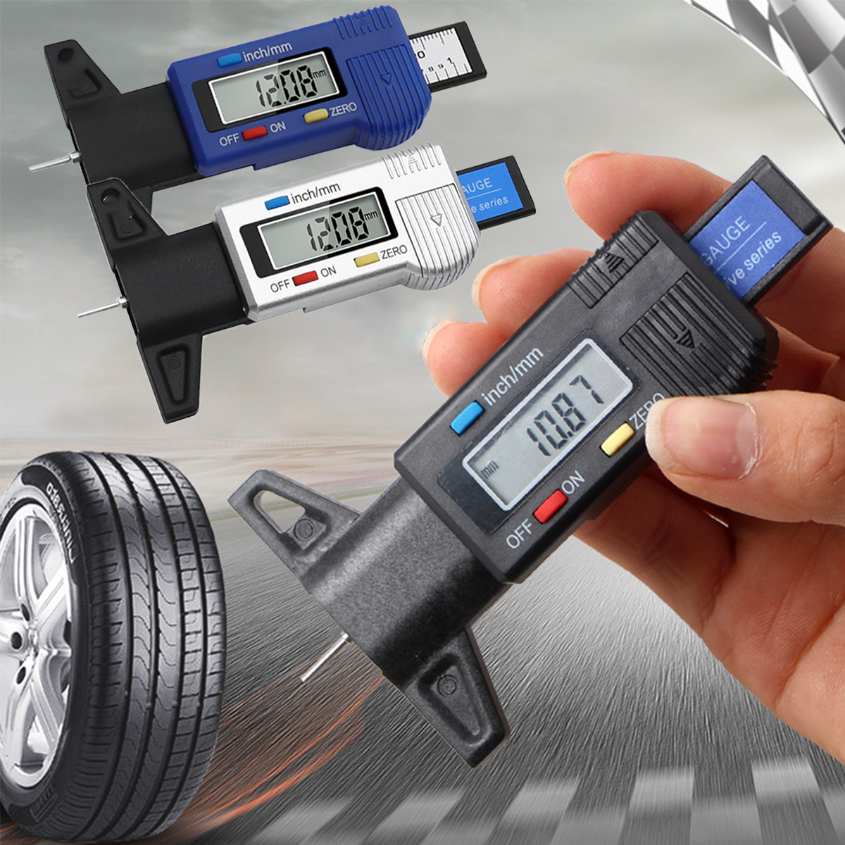 Workshop Measuring Tools - Digital Car Tyre Tire Tread Depth