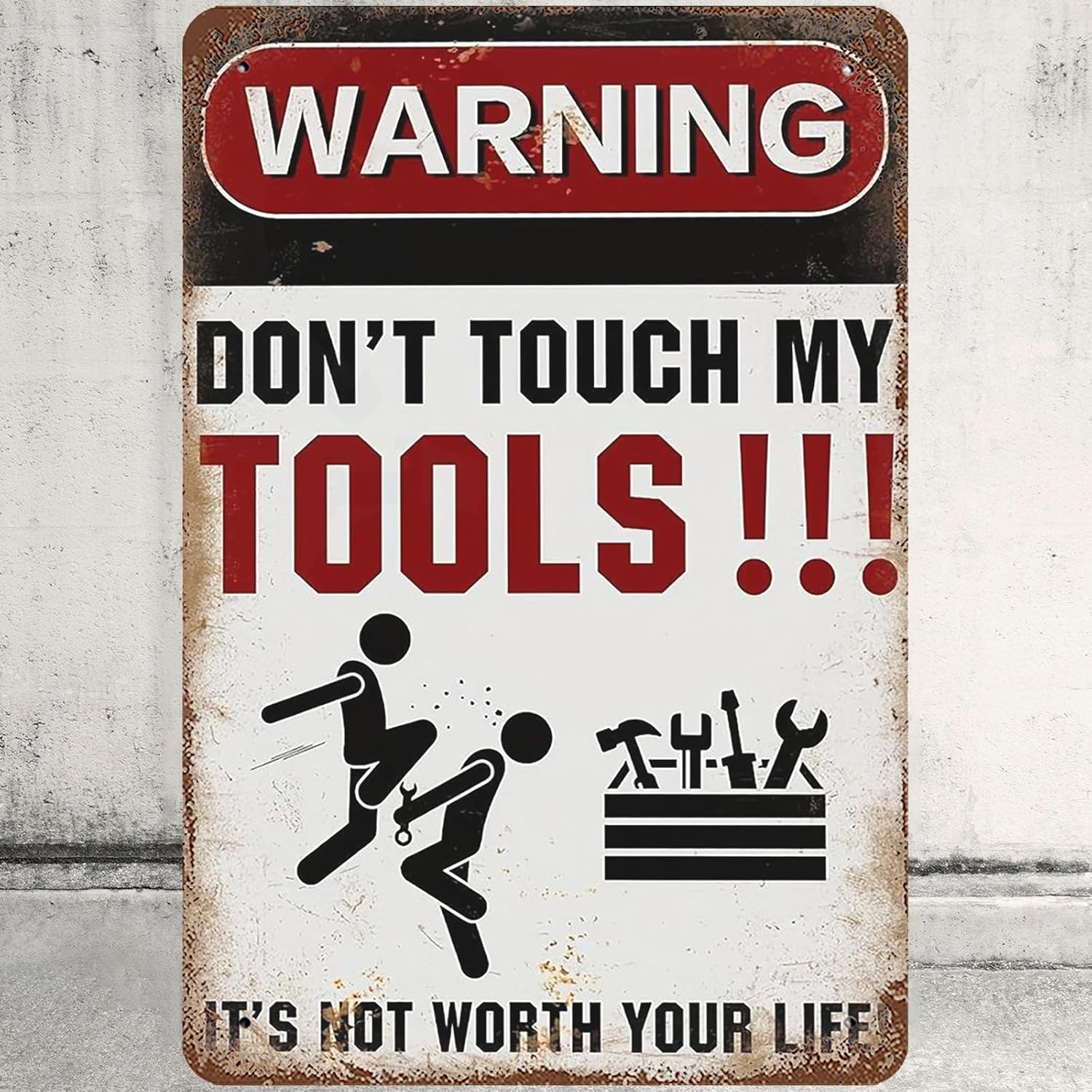 Workshop Tools Definition - High Definition Metal Tin Sign, Warning