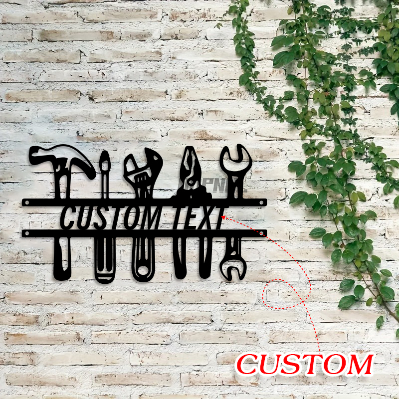 Workshop Tools Name - DIY Industrial Style Iron Wall Art,Customized