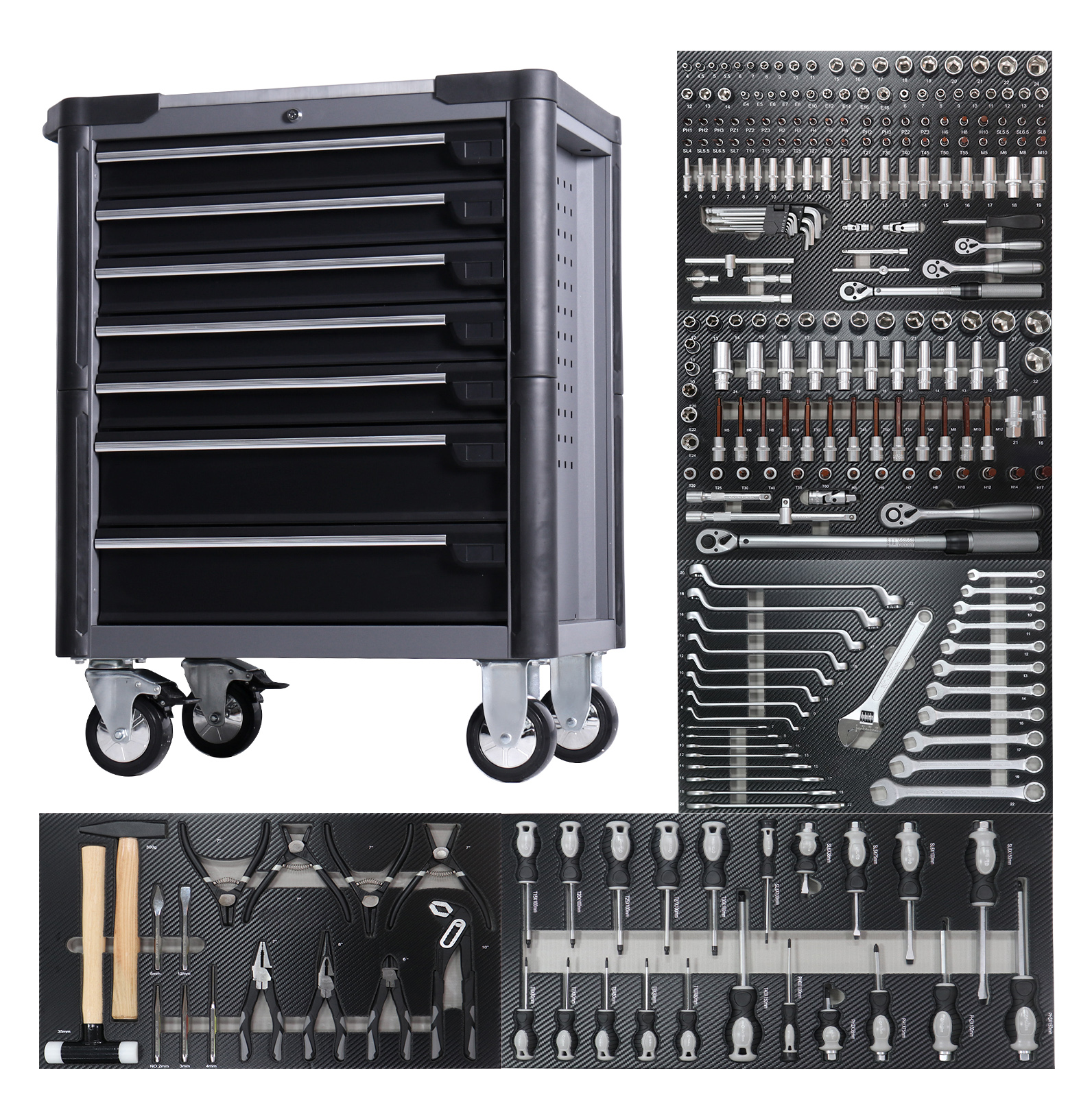 Tools Box For Workshop - Pro 7-Draw Rolling Tools Cabinets &
