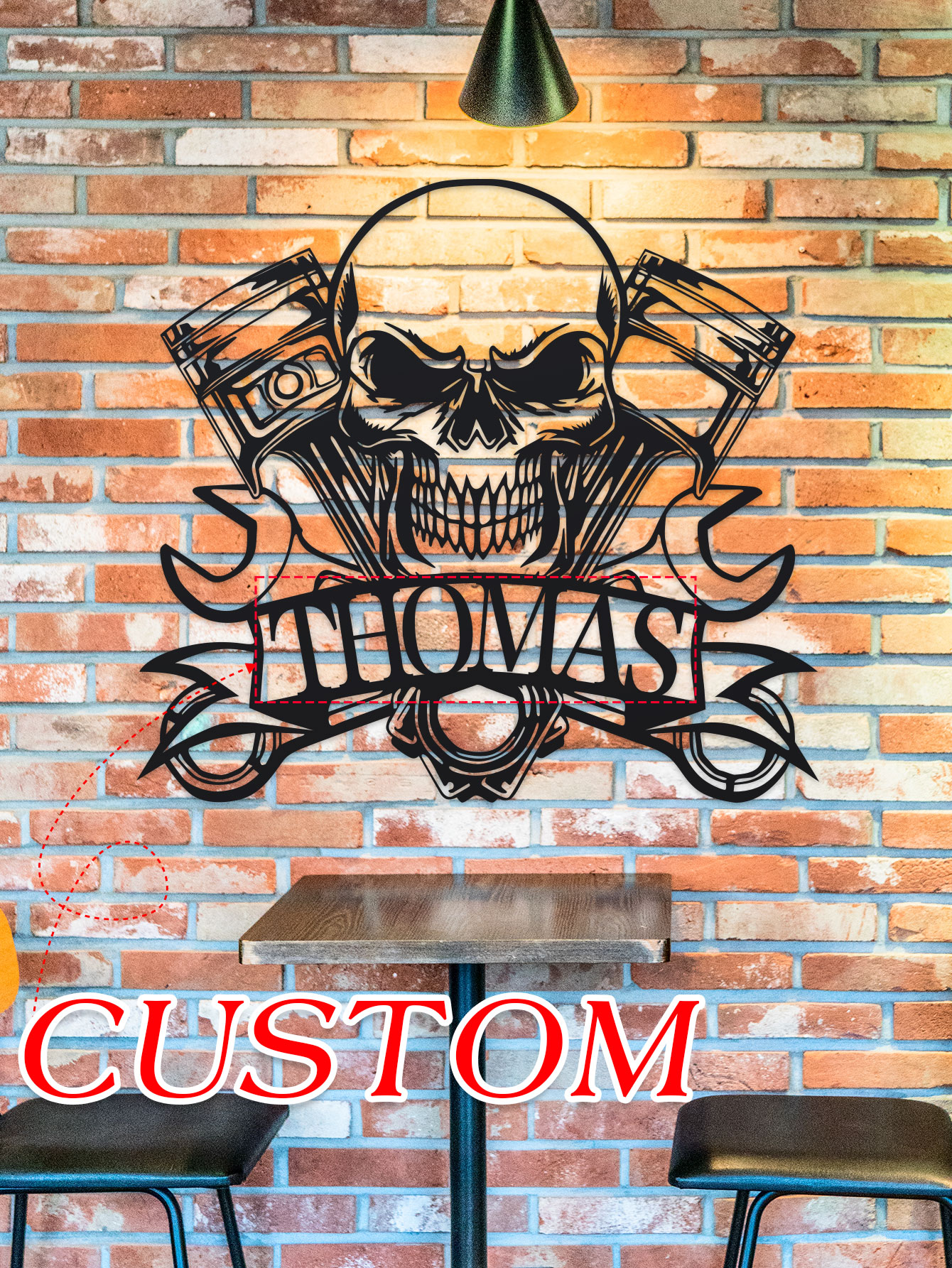 Workshop Tools Name - [Customer Favorite] Personalized Skull Mechanic Metal