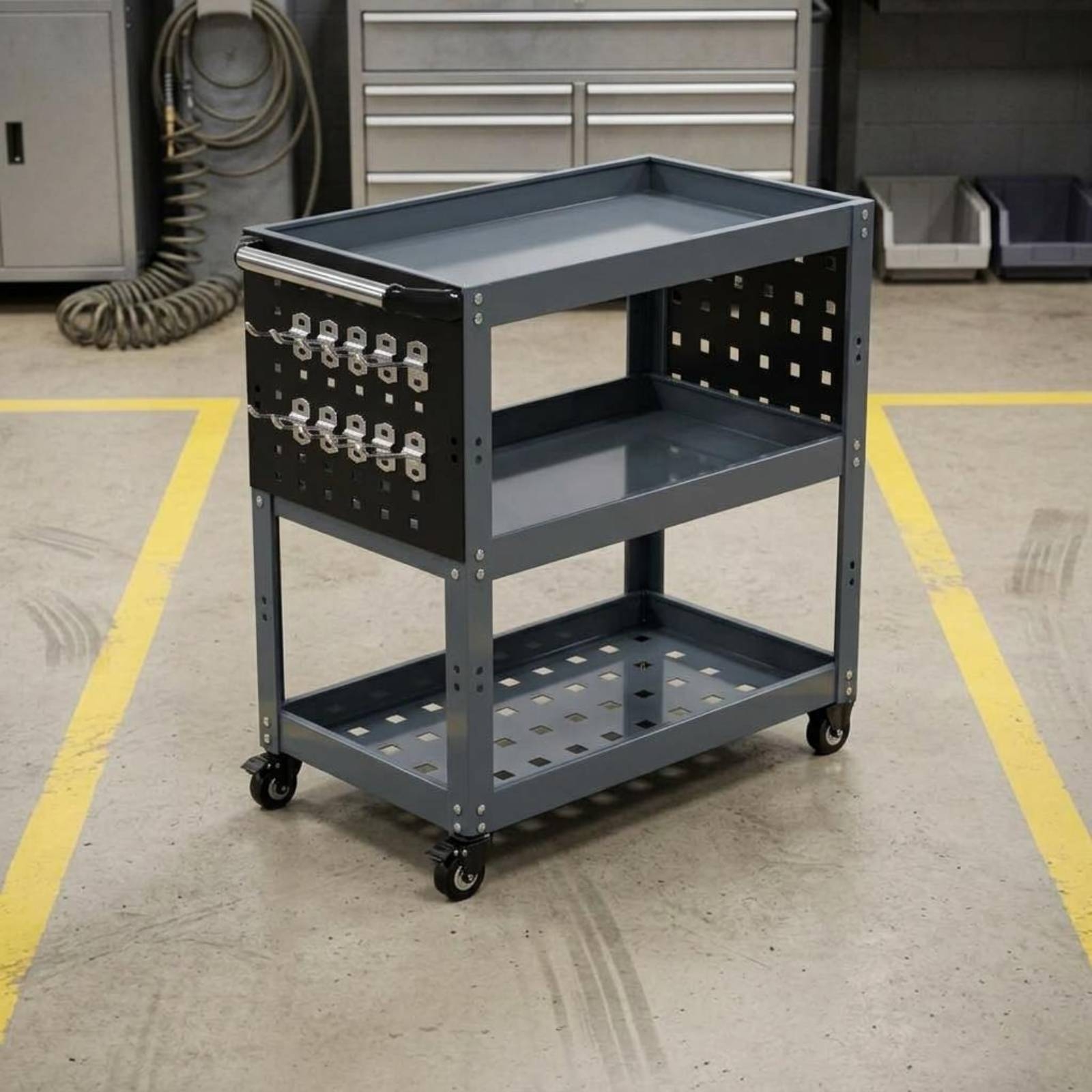 Metal Tool Utility Wagon on Wh - Workshop Cleaning Tools recensie en prijs