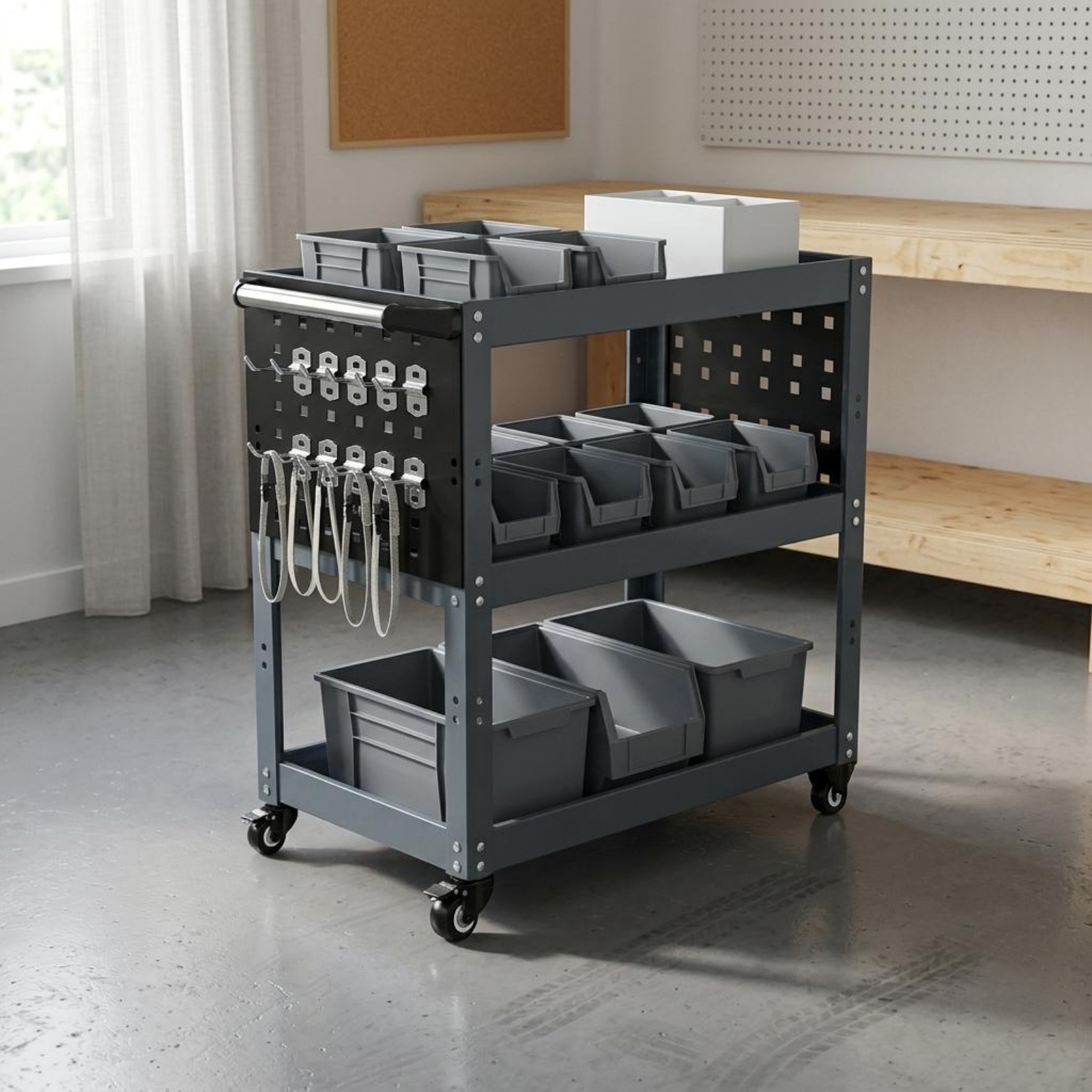 Metal Tool Utility Wagon on Wh - Workshop Cleaning Tools recensie en prijs