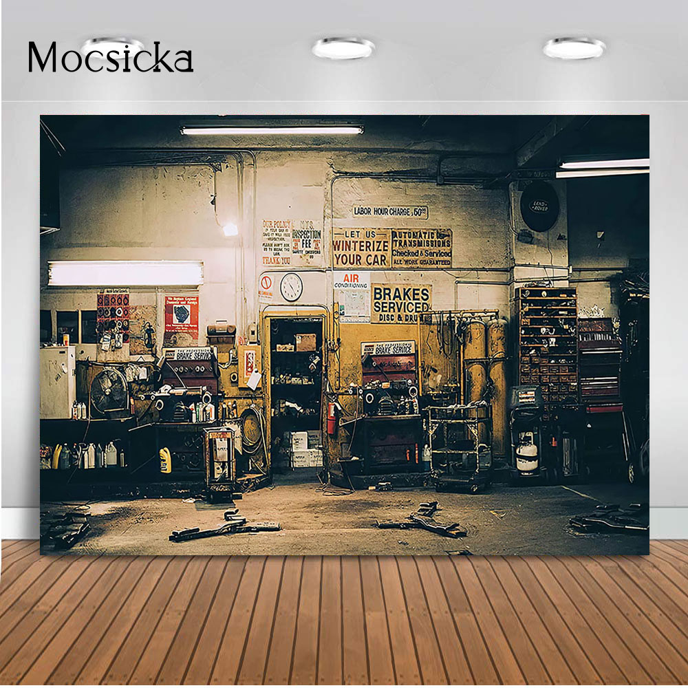 Retro Car Repairs Backdrop Too - Workshop Tools Background recensie en prijs