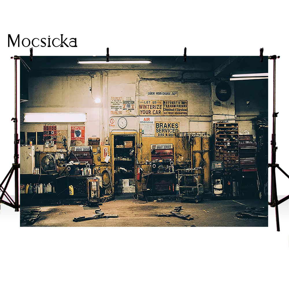 Retro Car Repairs Backdrop Too - Workshop Tools Background recensie en prijs