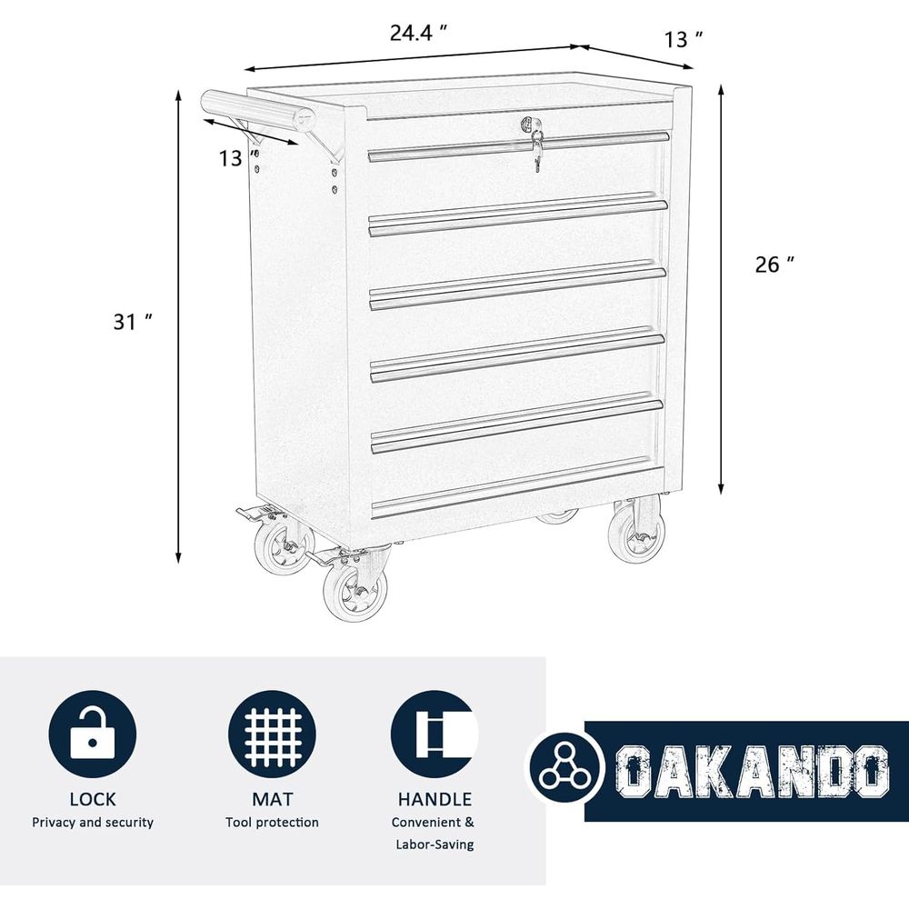 5-Drawer Rolling Tool Chest wi - Tools For Metal Workshop recensie en prijs