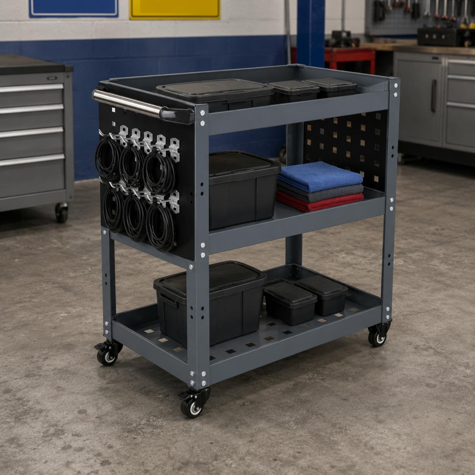 Metal Tool Utility Wagon on Wh - Workshop Cleaning Tools recensie en prijs