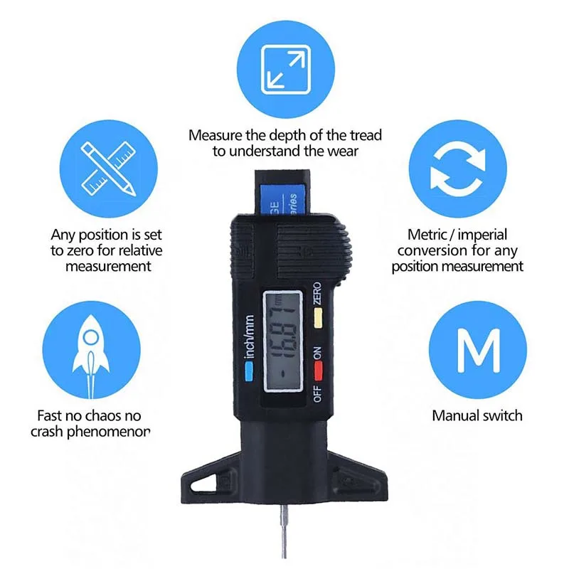 Digital Motorcycle Car Tire Ty - Workshop Measuring Tools recensie en prijs