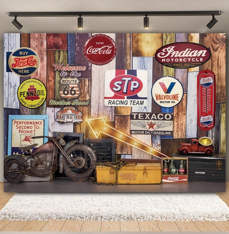 Vintage Garage Backdrop Car Re - Workshop Tools Background recensie en prijs