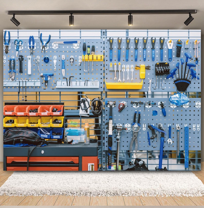 Vintage Garage Backdrop Car Re - Workshop Tools Background recensie en prijs