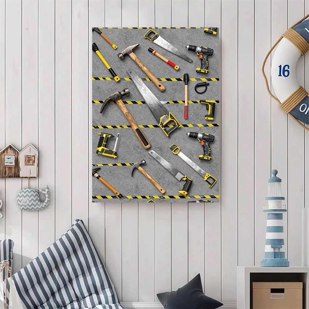 1PC-Unframed Canvas poster wal - Workshop Tools Background recensie en prijs