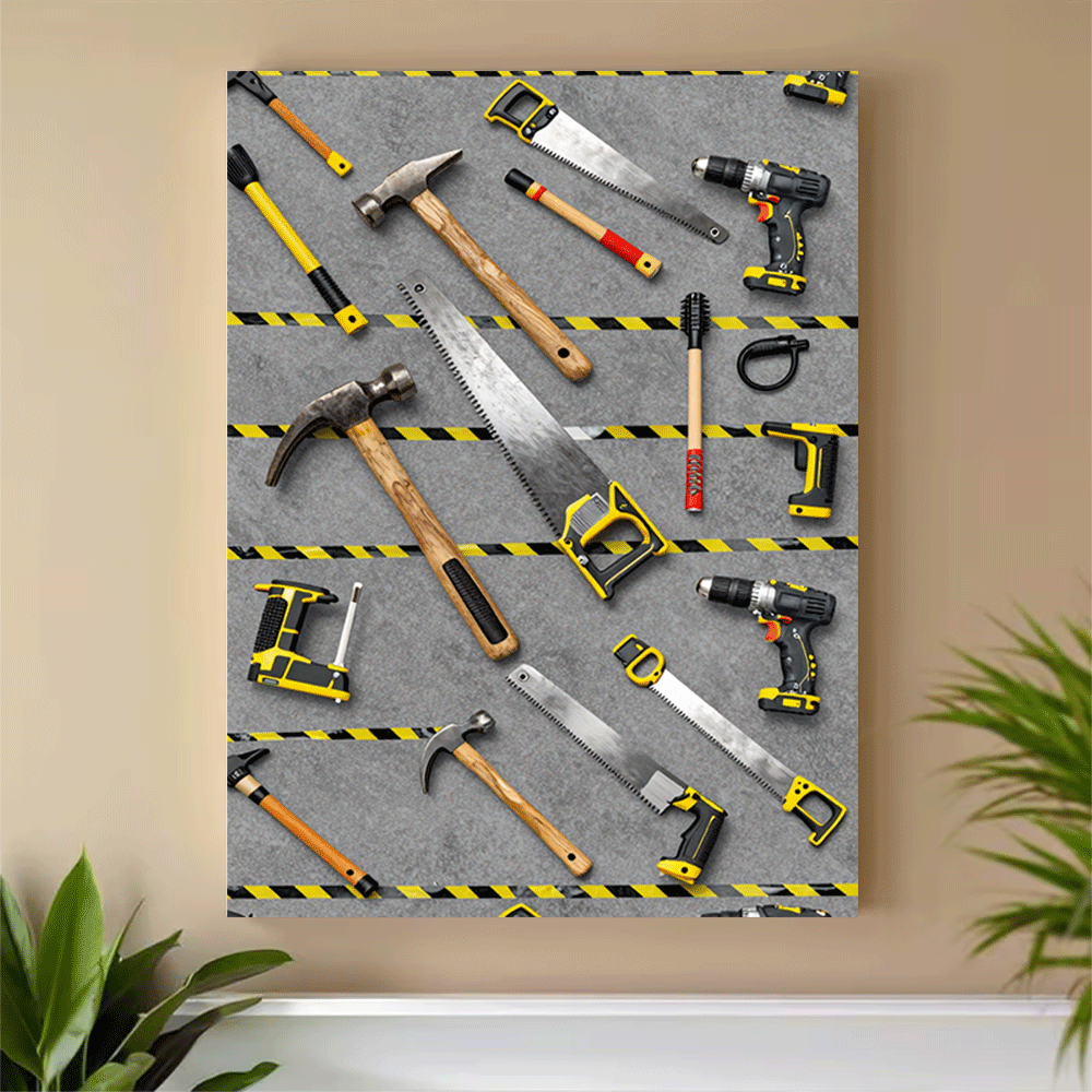 1PC-Unframed Canvas poster wal - Workshop Tools Background recensie en prijs